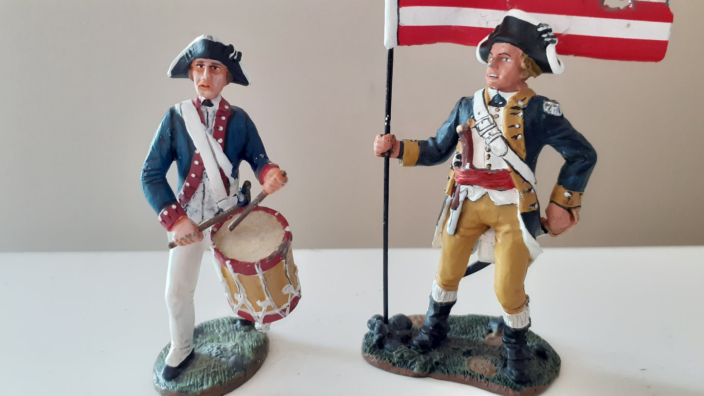 King and country ar035 ar037 American revolution drummer flag bearer no box w8