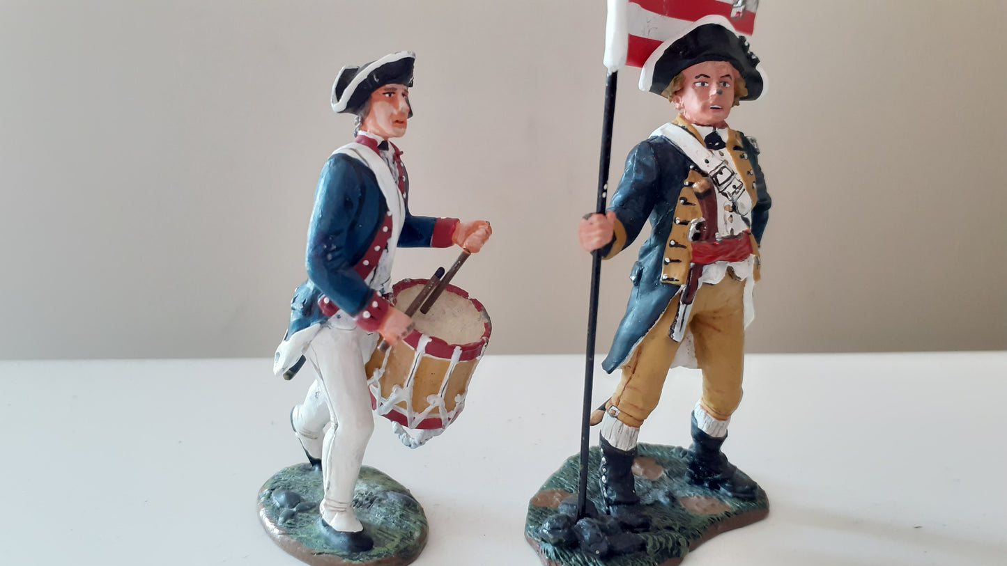 King and country ar035 ar037 American revolution drummer flag bearer no box w8