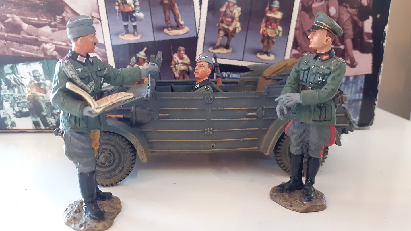 King and country ww2 german kubelwagen 3 figures boxed fob020 2006 wdb
