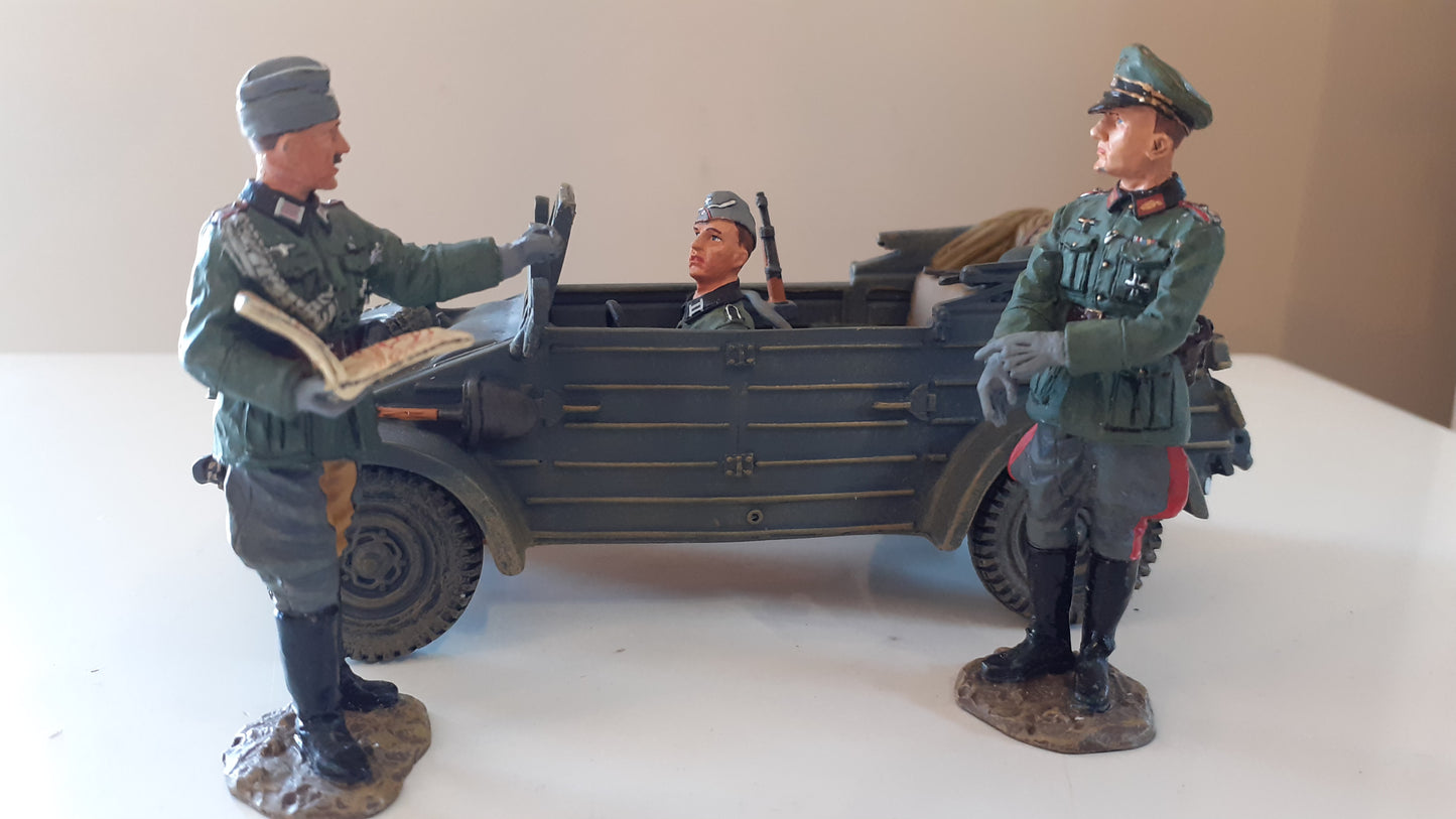 King and country ww2 german kubelwagen 3 figures boxed fob020 2006 wdb