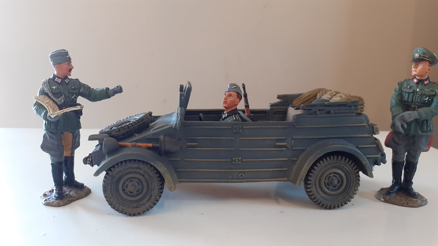 King and country ww2 german kubelwagen 3 figures boxed fob020 2006 wdb