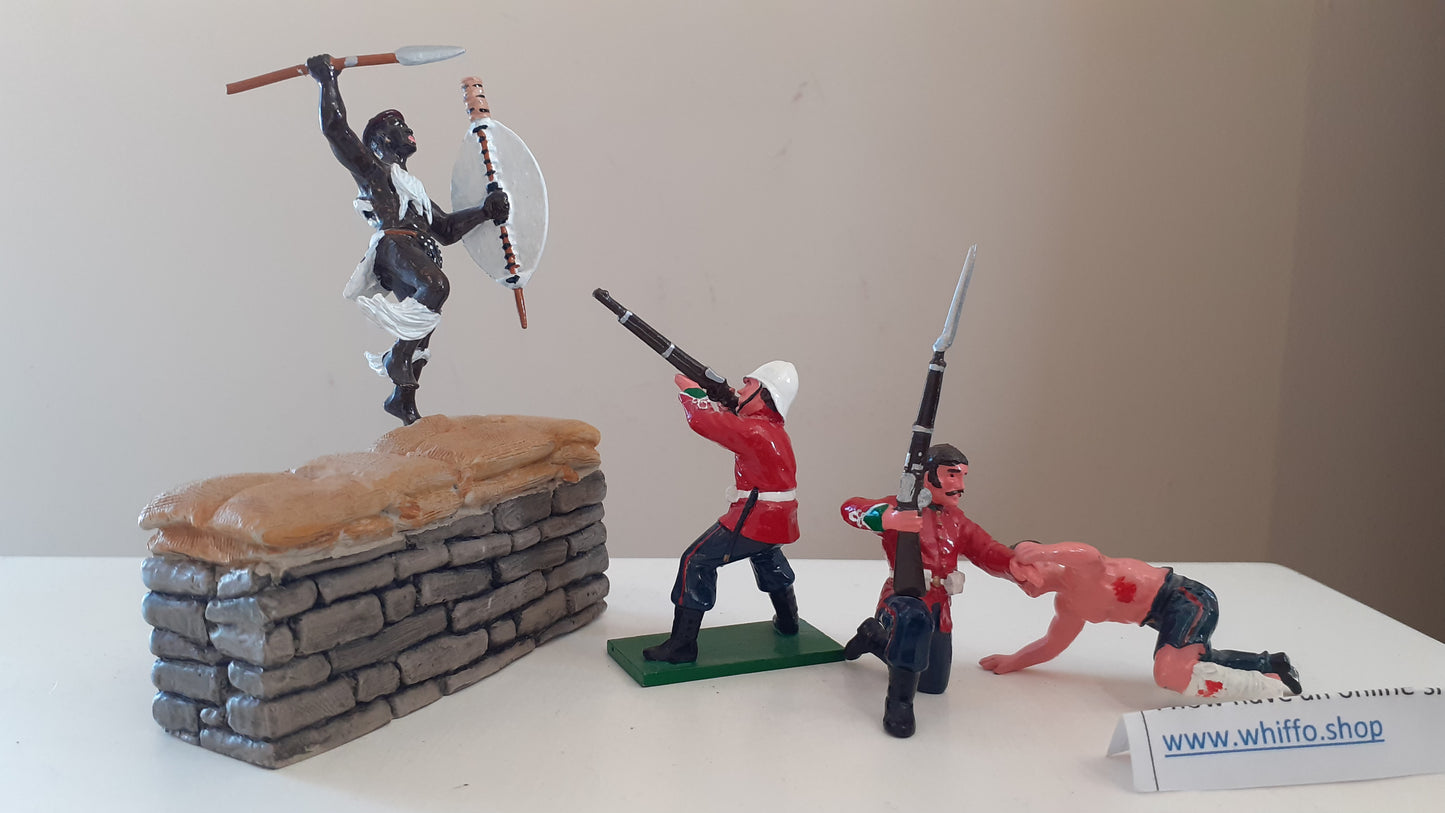 trophy miniatures 1991 zulu War Pvt Tasker Sgt Taylor Zulus Bd6 1:32 metal Wdb