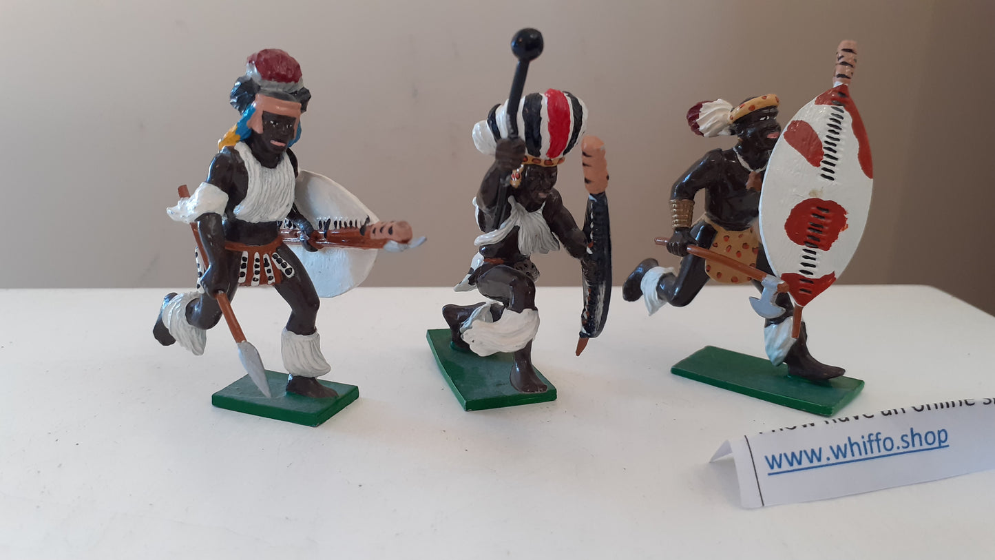 trophy miniatures 1991 zulu War Running Zs47 Zs15 Zs33 Zulus 1:32 metal Dc