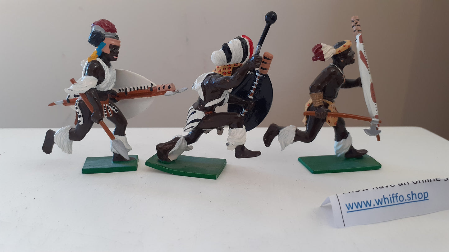 trophy miniatures 1991 zulu War Running Zs47 Zs15 Zs33 Zulus 1:32 metal Dc
