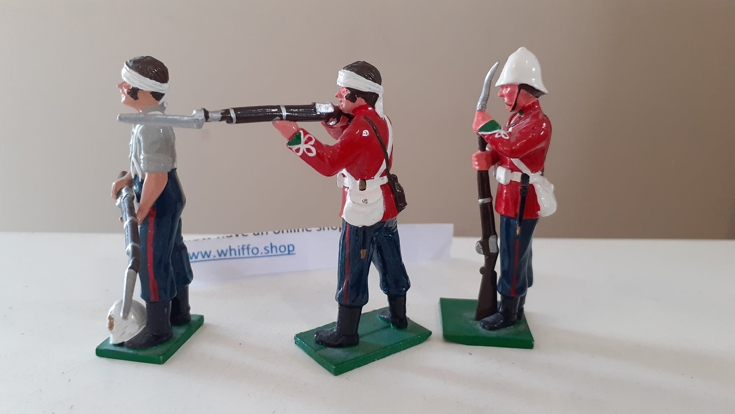 trophy miniatures 1991 Zs29 Zs46 Zs49 Zulu War 24th Foot Zulus 1:32 metal Dc