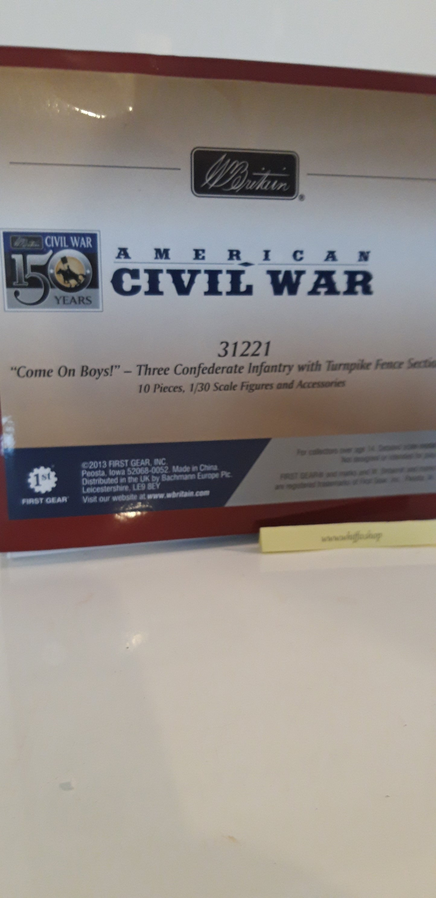 Britains 31221 2013 Acw Confederate Come On Boys Over Fence boxed 1:32 Wdb