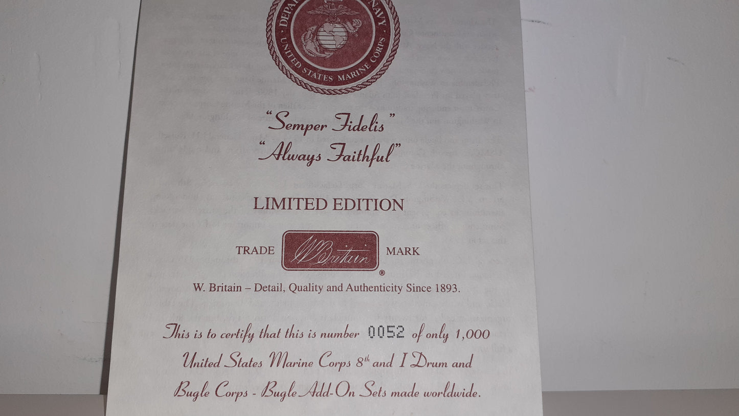 BRITAINS 17856 Usmc US Marines band Drum Bugle 2007 Limited edition 1:32 s8