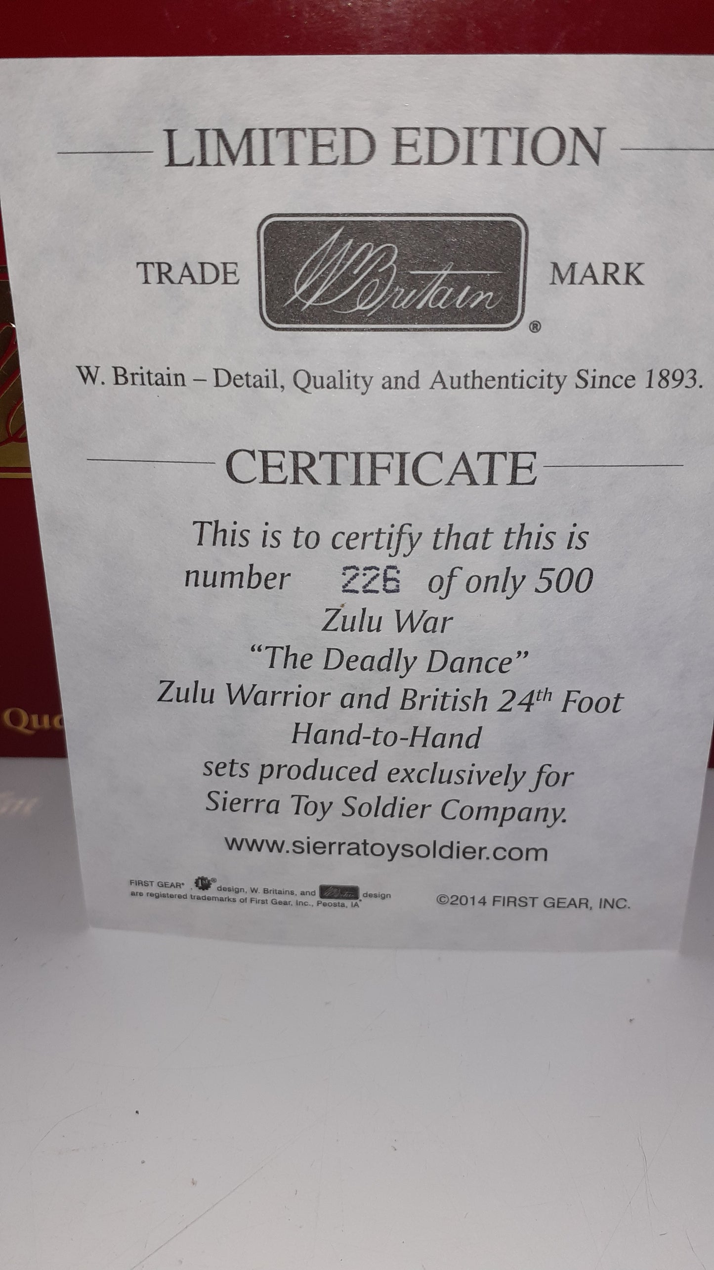 Britains 20147 Zulu wars 24th foot 1:32 metal Deadly Dance Ltd Edition 2014 S7