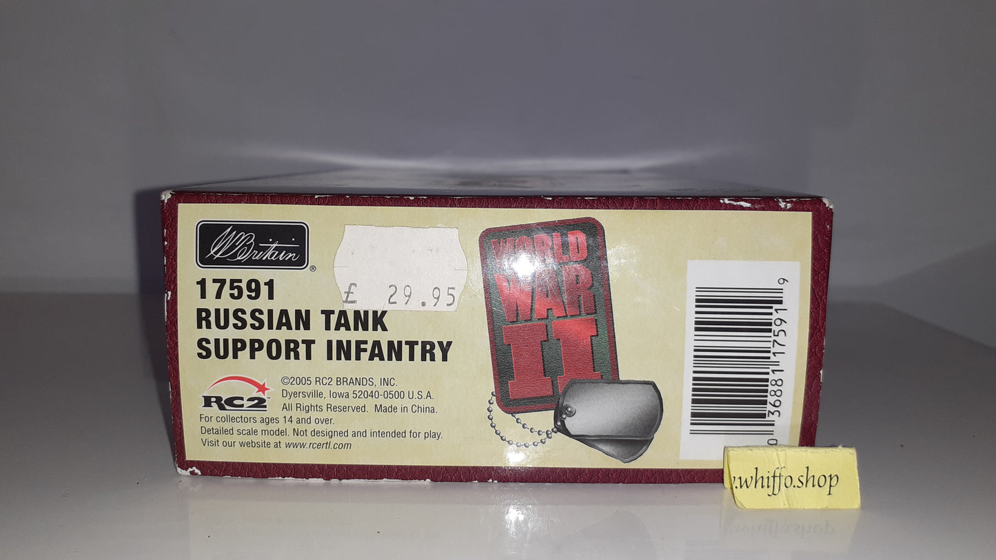 Britains 17591 T34 Russian Tank Support Infantry Riders 2005 1:32 S1