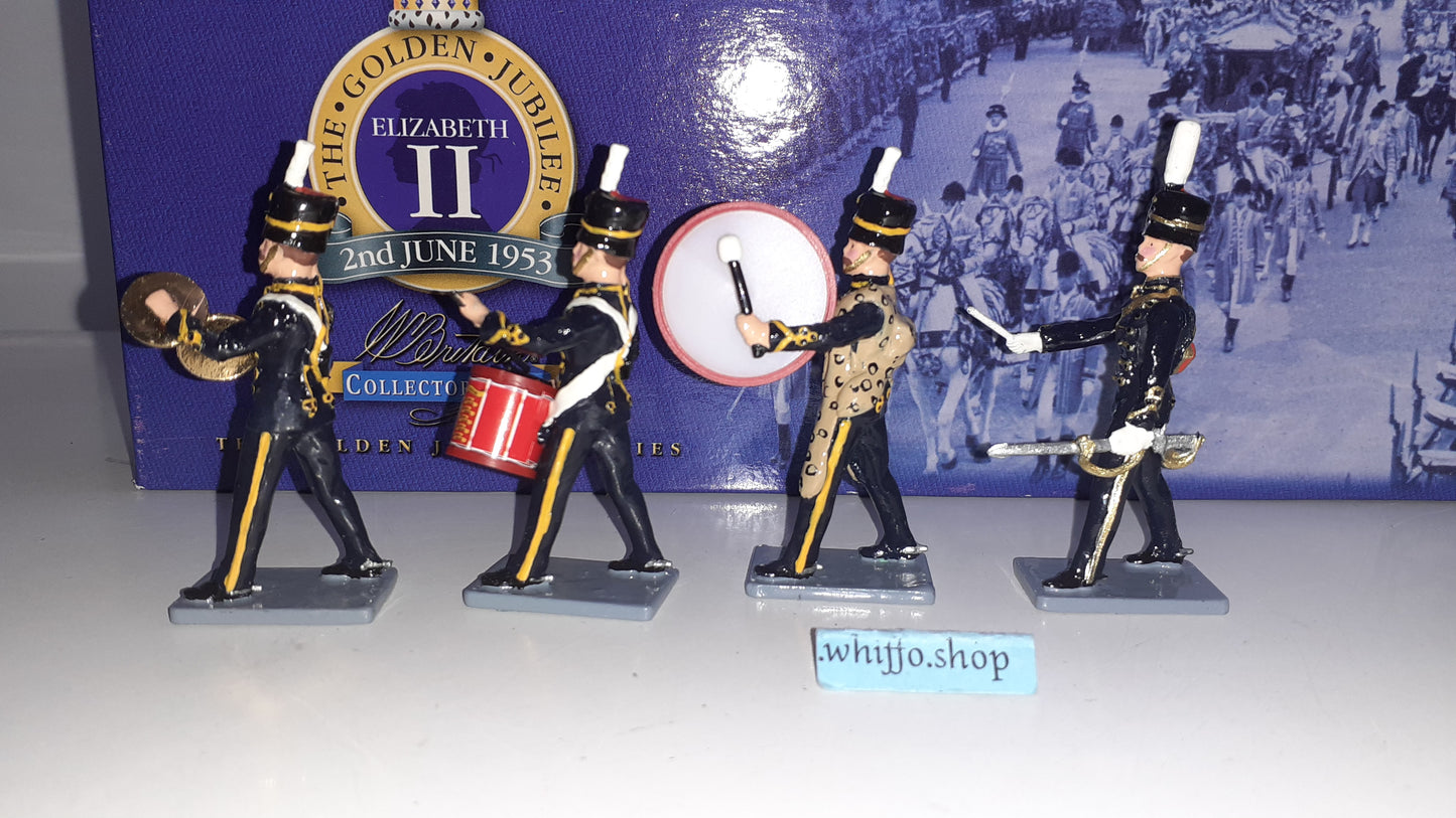 Britains 40264 Queen Elizabeth 7th Hussars Band 2001 1:32 metal boxed Set 1 S523