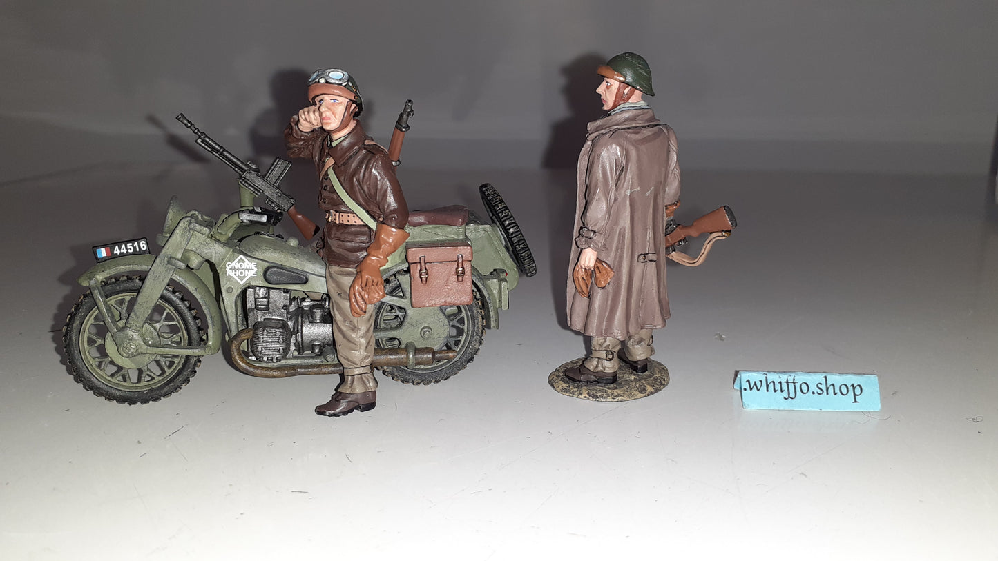 King and country ww2 Fob45 French Motorcycle Combo 2 Poilu boxed Wdb1