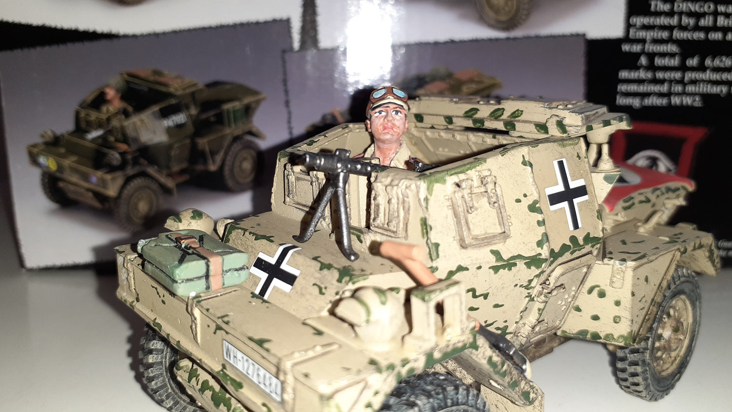 King and country ww2 Ak085 Afrika Korps Dingo Daimler Mg42 Tank boxed 2012 S580