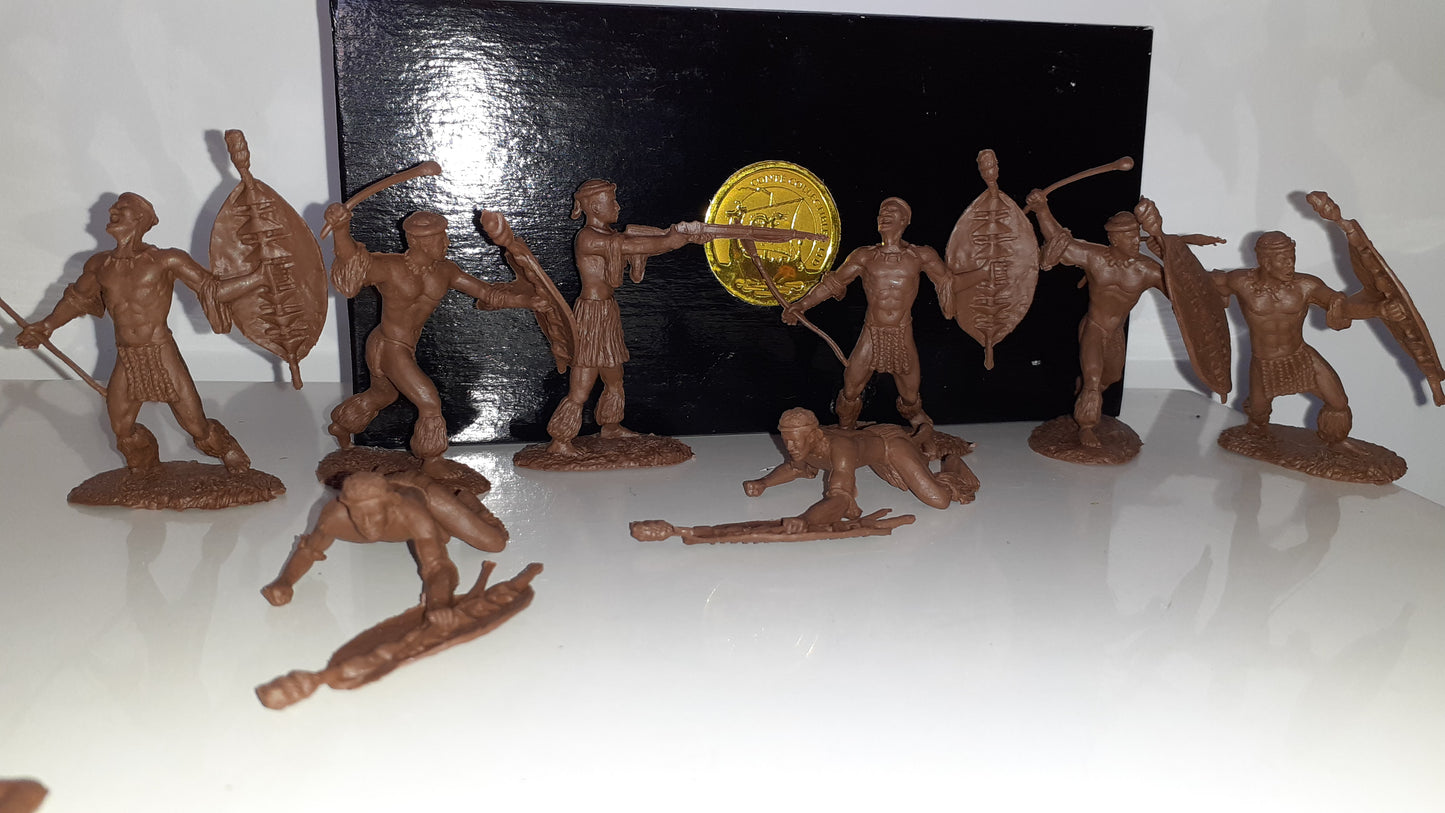 conte plastic Zulus 2001 16 Figures Set 1 Boxed 1:32 S8