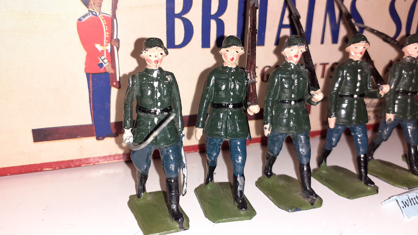 Britains Set 432 German Infantry Marching Ww1 Ww2 Boxed 1950s 1:32 S7