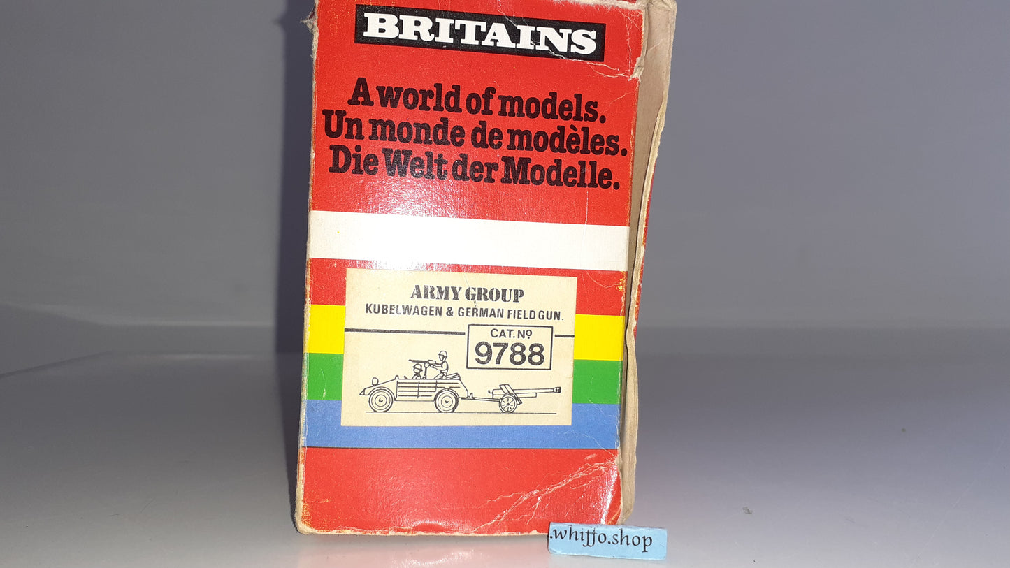 Britains 9788 1980 Deetail German Ww2 Kubelwagen And Gun 1:32 boxed S550