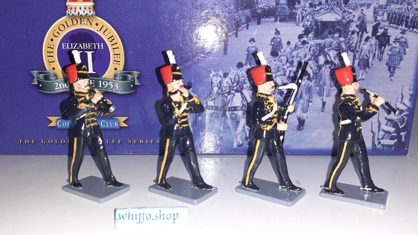 Britains 40294 Queen Elizabeth 7th Hussars Band 2001 1:32 metal boxed Set 3 S523