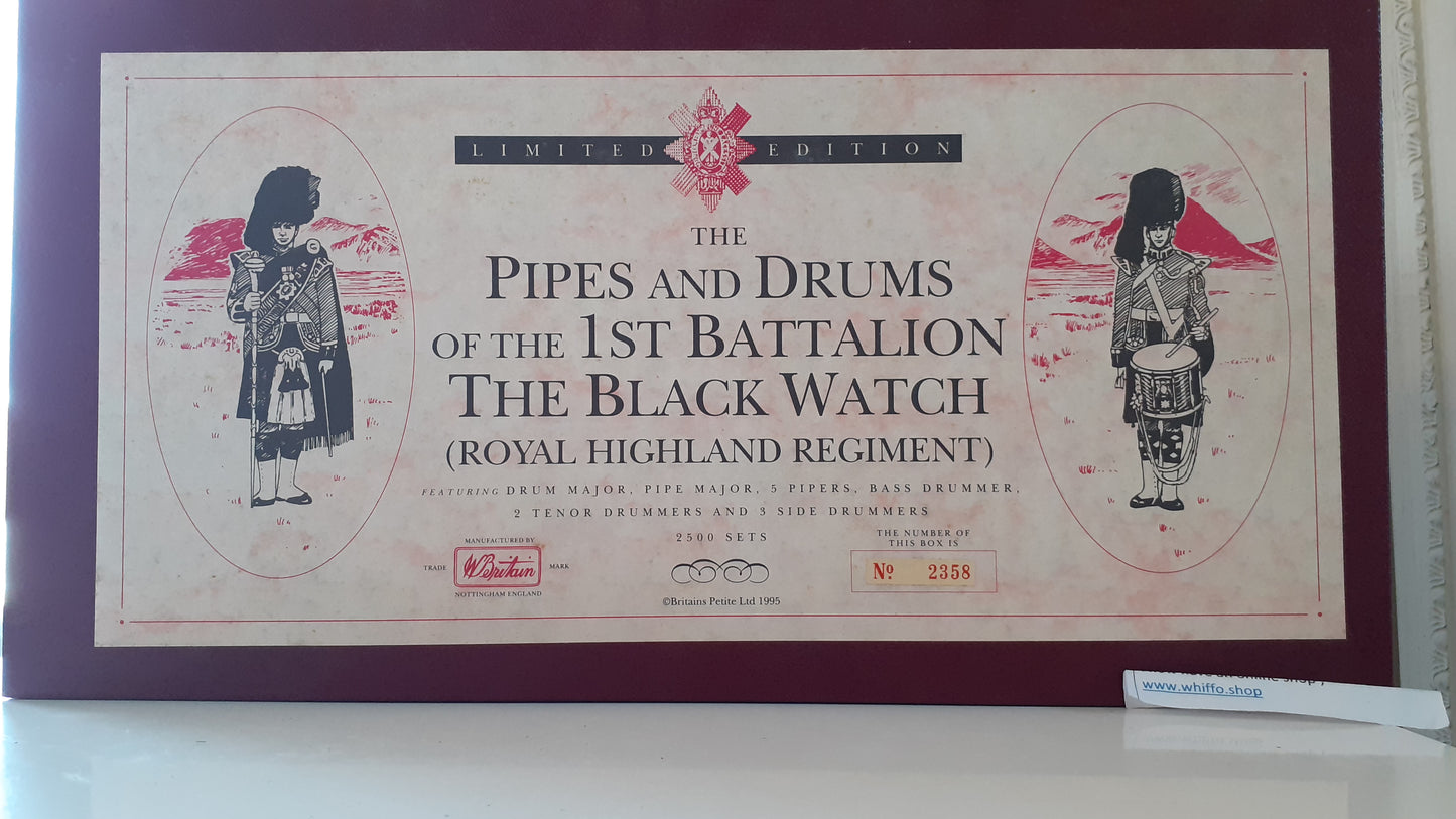 Britains 5196 1996 Limited edition Black Watch Royal Highland Pipes boxed 1:32