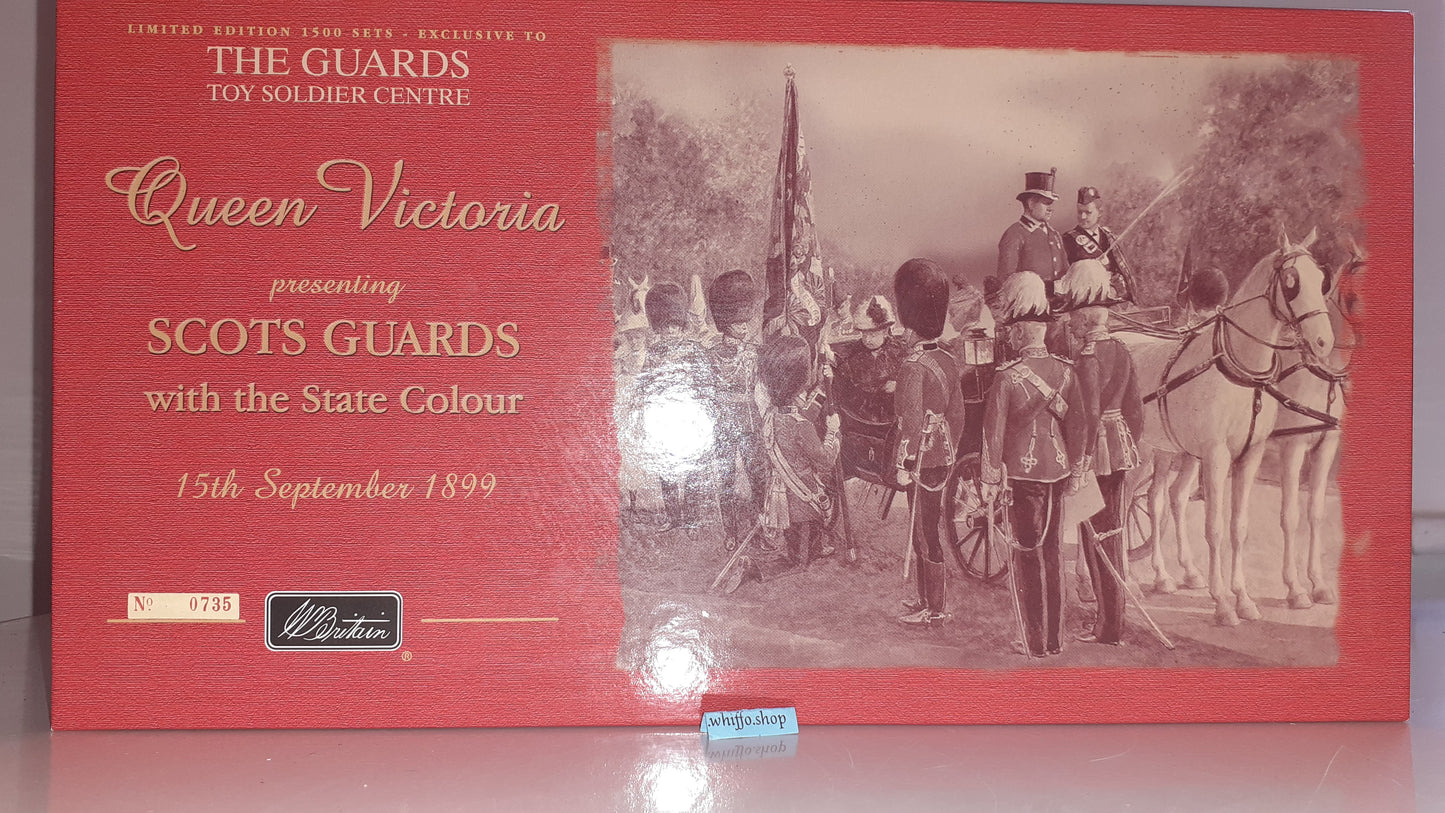 Britains 00214 1999 Band Scots Guards Pipes Drums Victoria 1:32 metal boxd S8b