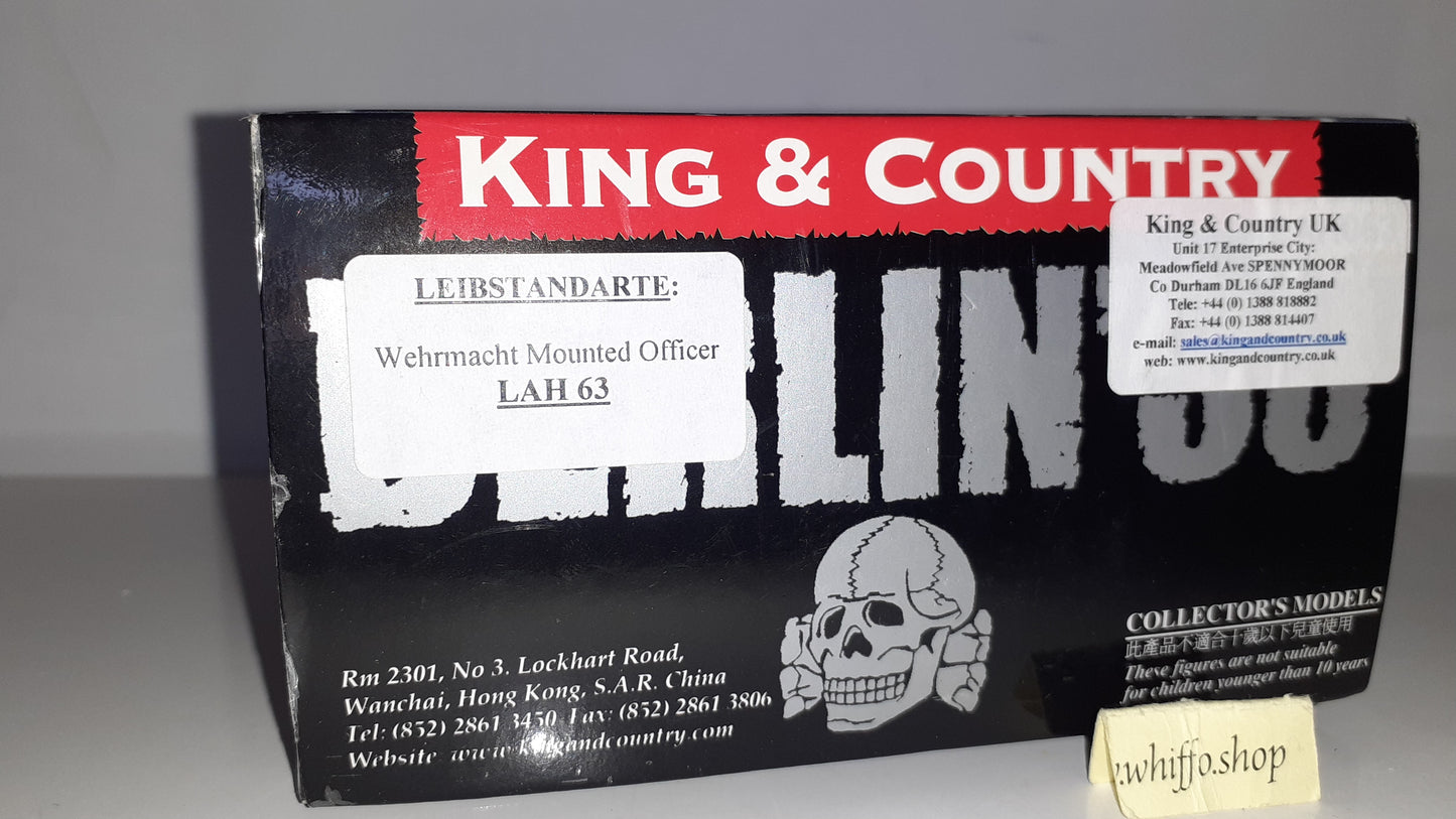 King and country Lah63 Lah063 German Ww2 Wehrmacht Mounted Officer boxed 1:30 S6