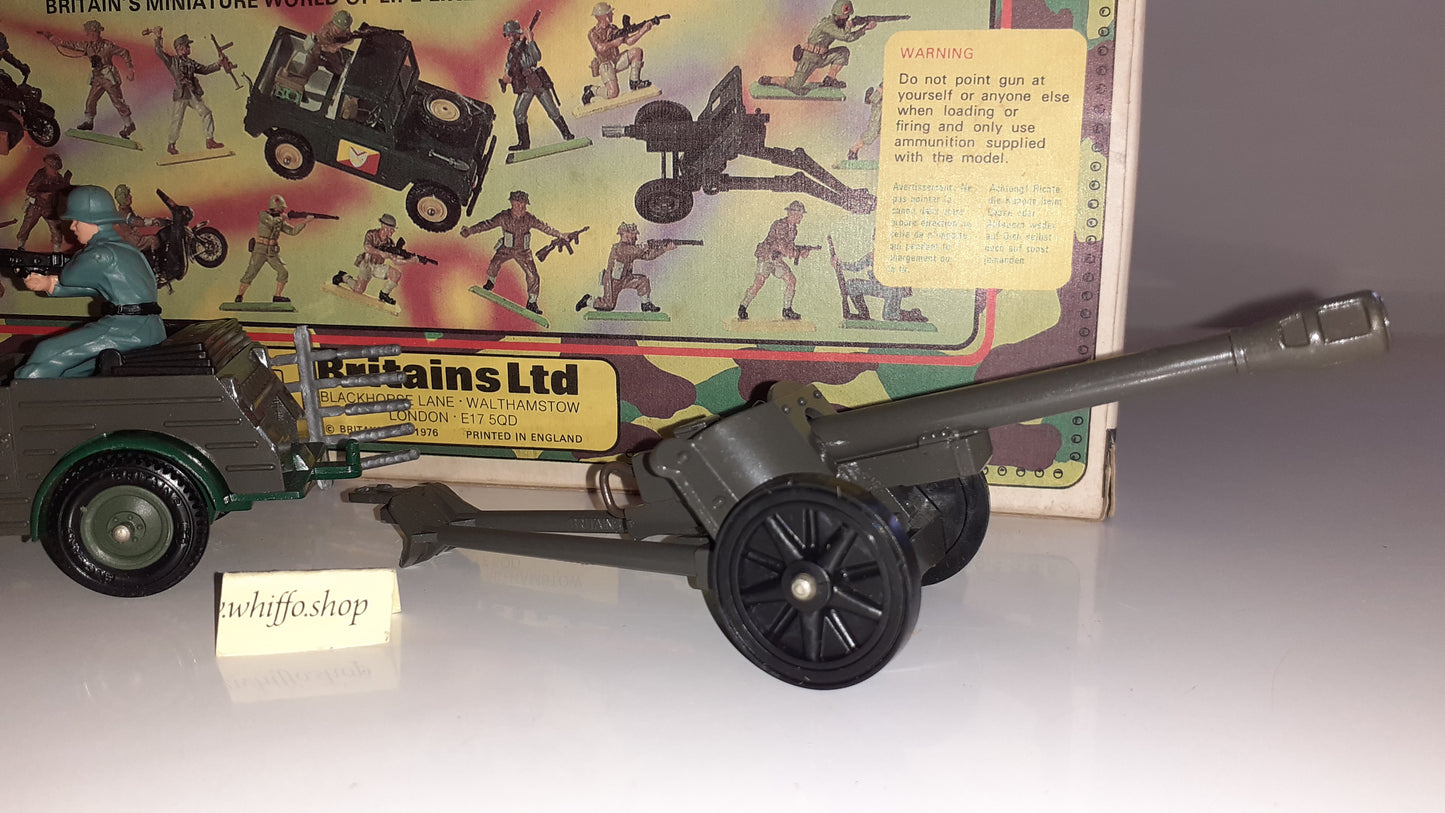 Britains deetail 9788 Ww2 Kubelwagen Field Gun Boxed 1978 Made England 1:32 S1