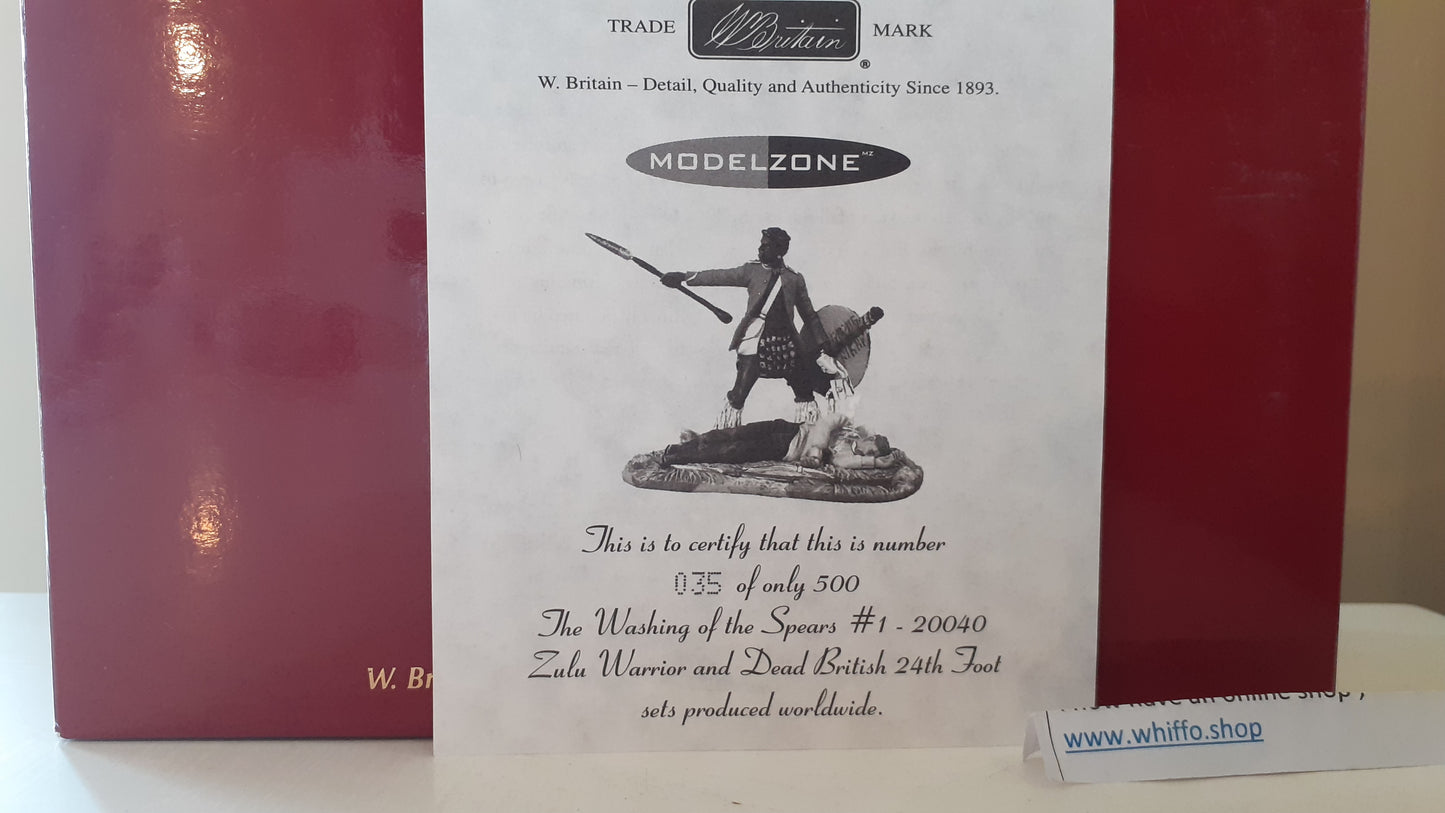 Britains 20040 Zulu wars 24th foot 1:32 metal washing spears limited boxed wdb