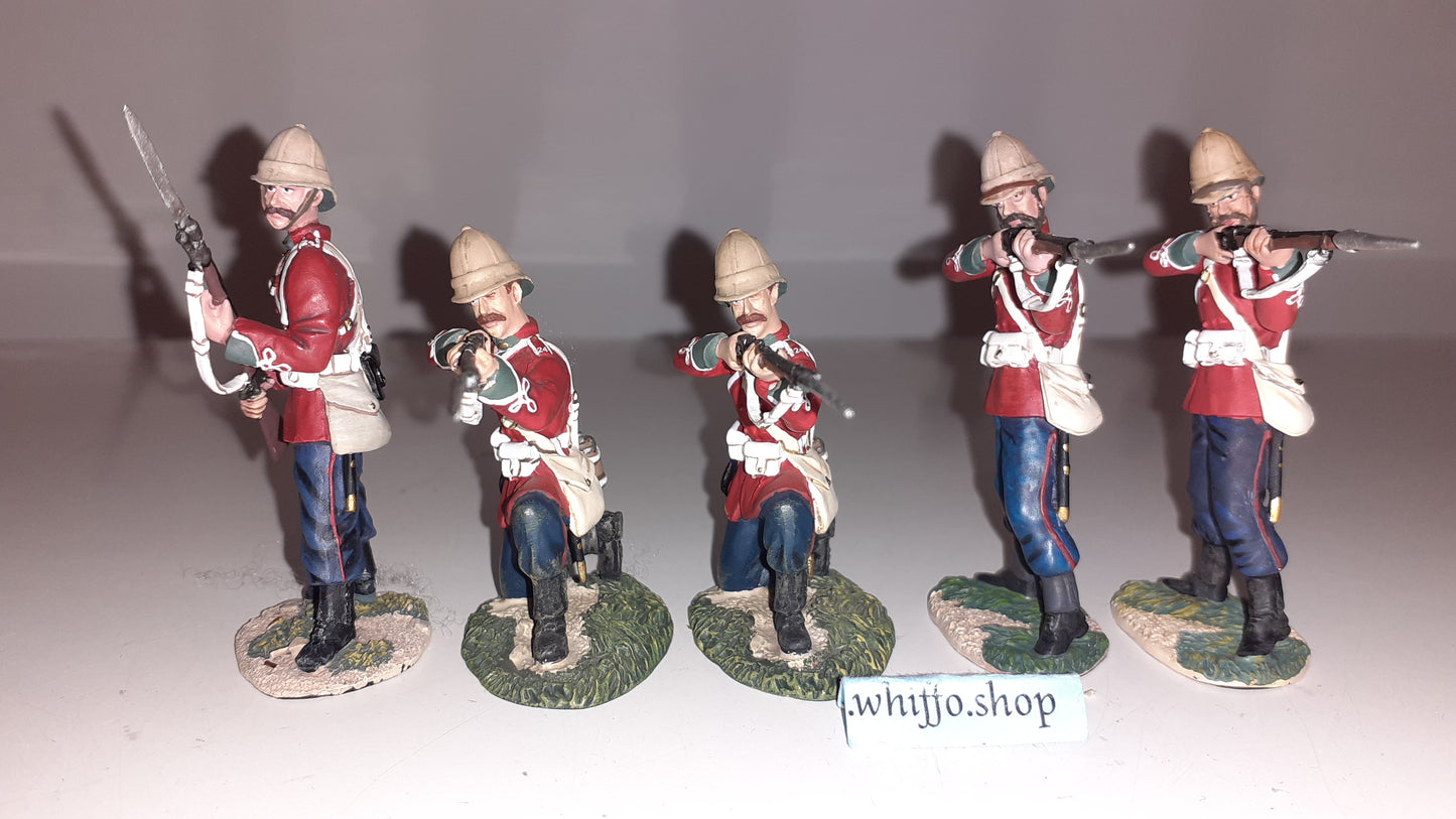 Britains British 24th Foot Zulu War 5 Figures Bulk Lot 1:32 W14