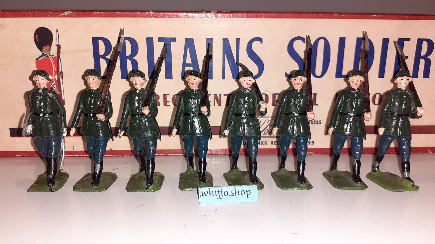 Britains Set 432 German Infantry Marching Ww1 Ww2 Boxed 1950s 1:32 S7