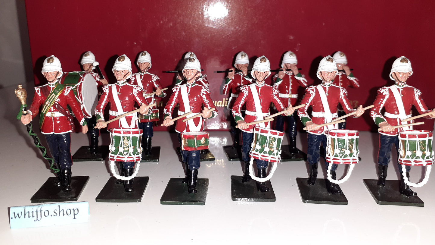 Britains 48008 2006 24th Foot Zulu War Drum Band 12 Pieces 1:32 metal boxed S7