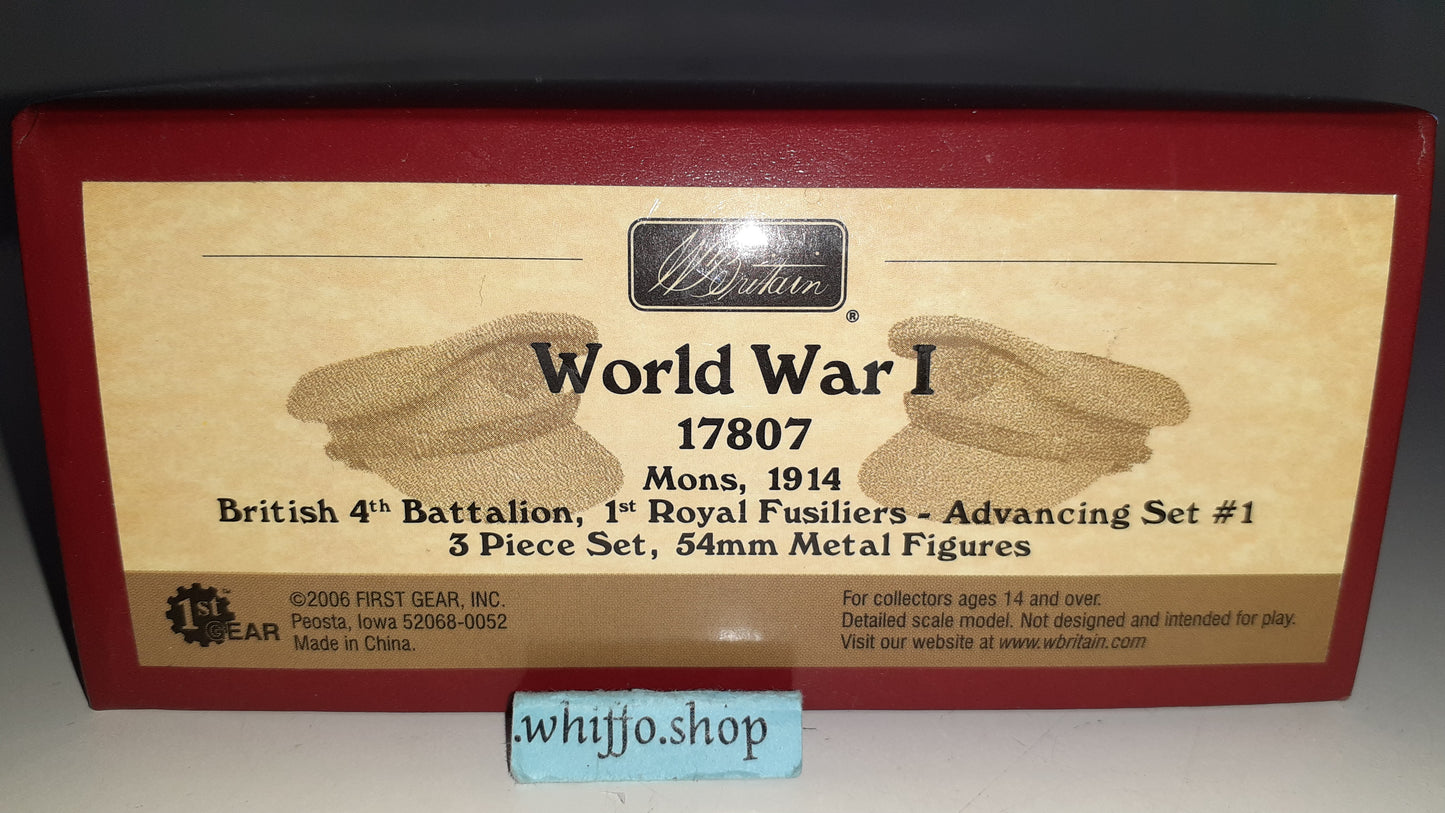 Britains ww1 17807 2006 British Infantry Mons Fusiliers 1914 metal boxd S636