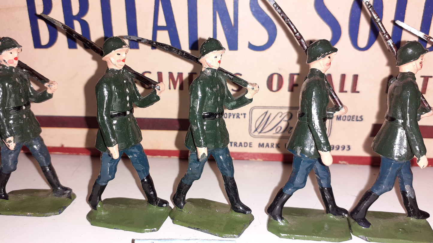 Britains Set 432 German Infantry Marching Ww1 Ww2 Boxed 1950s 1:32 S7