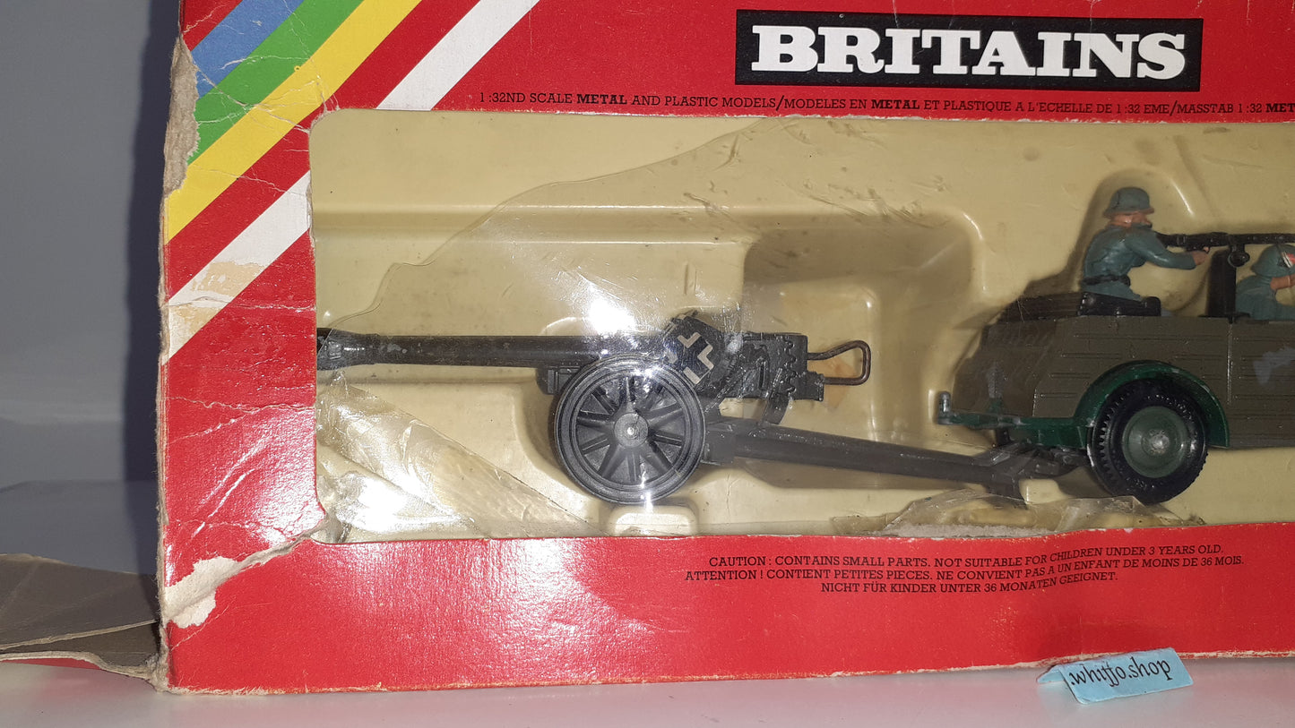 Britains 9788 1980 Deetail German Ww2 Kubelwagen And Gun 1:32 boxed S550