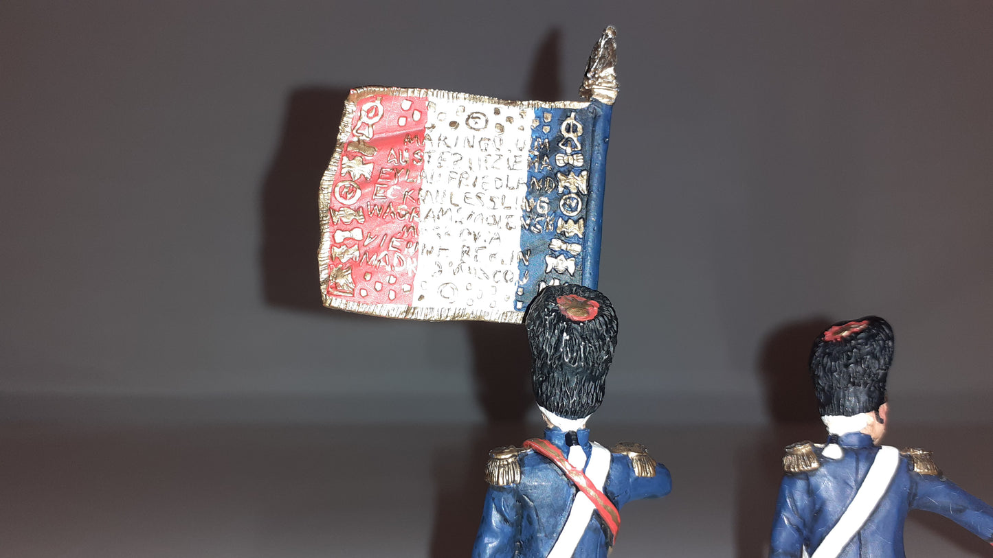 Britains 17363 2002 Imperial Guard Flag Waterloo Napoleonic 1:32 metal boxd S8b for sale