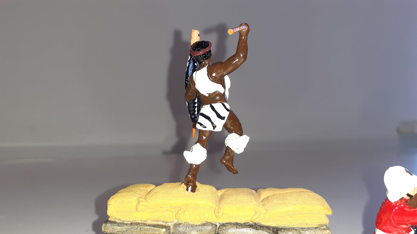 trophy miniatures 1991 zulu war 24th foot Bd6 Behind Wall 1:32 metal boxed S5b1457