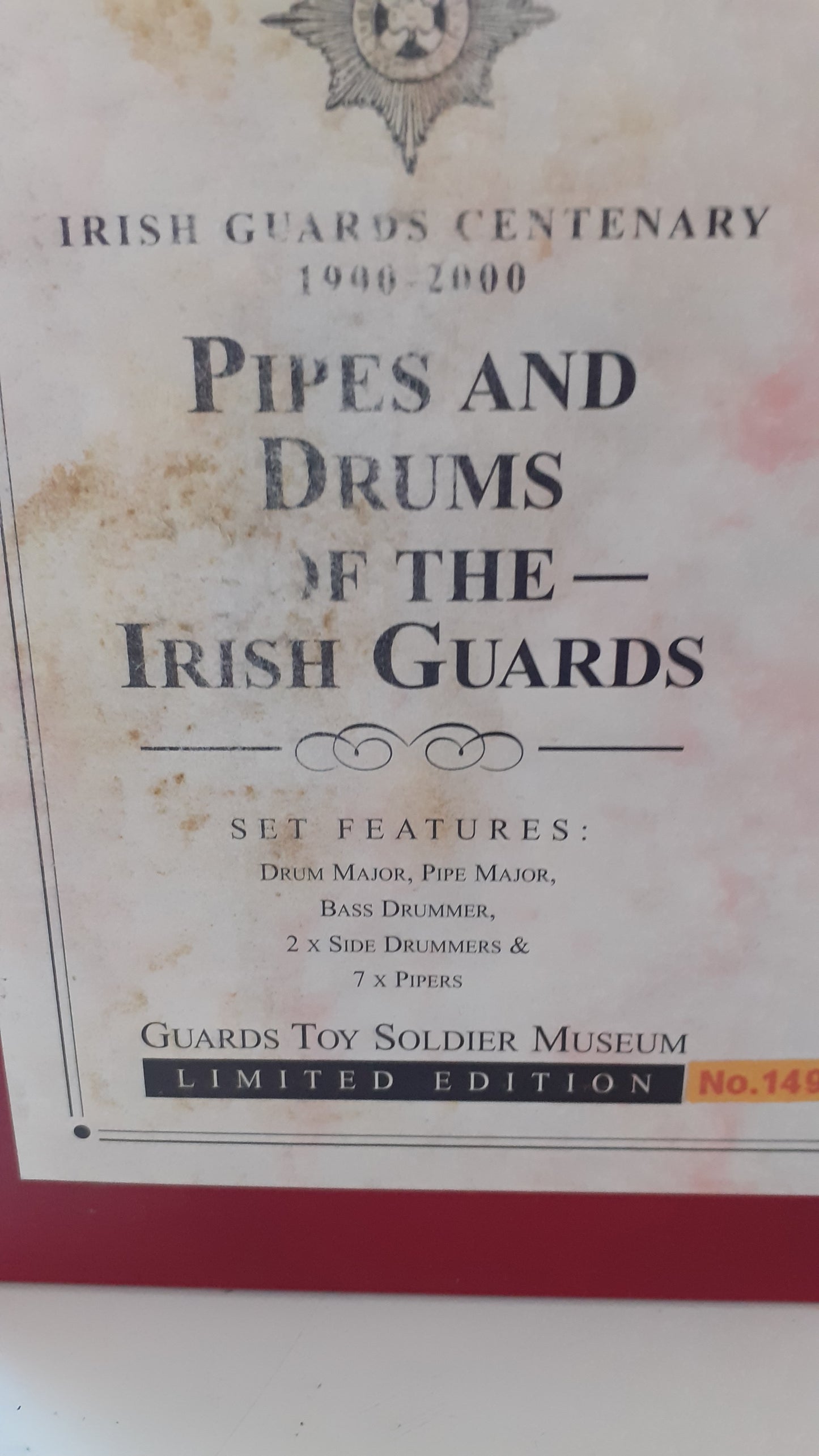 Britains 00316 2000 Limited edition Pipes Drums Irish Guards boxed 1:32 S4