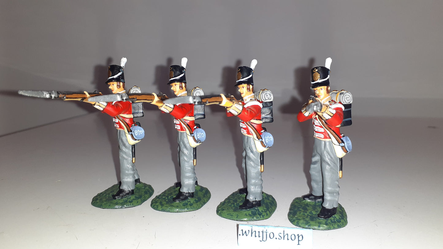 Frontline figures Napoleonic waterloo 4 figs british guards no box 1:32 wrdb