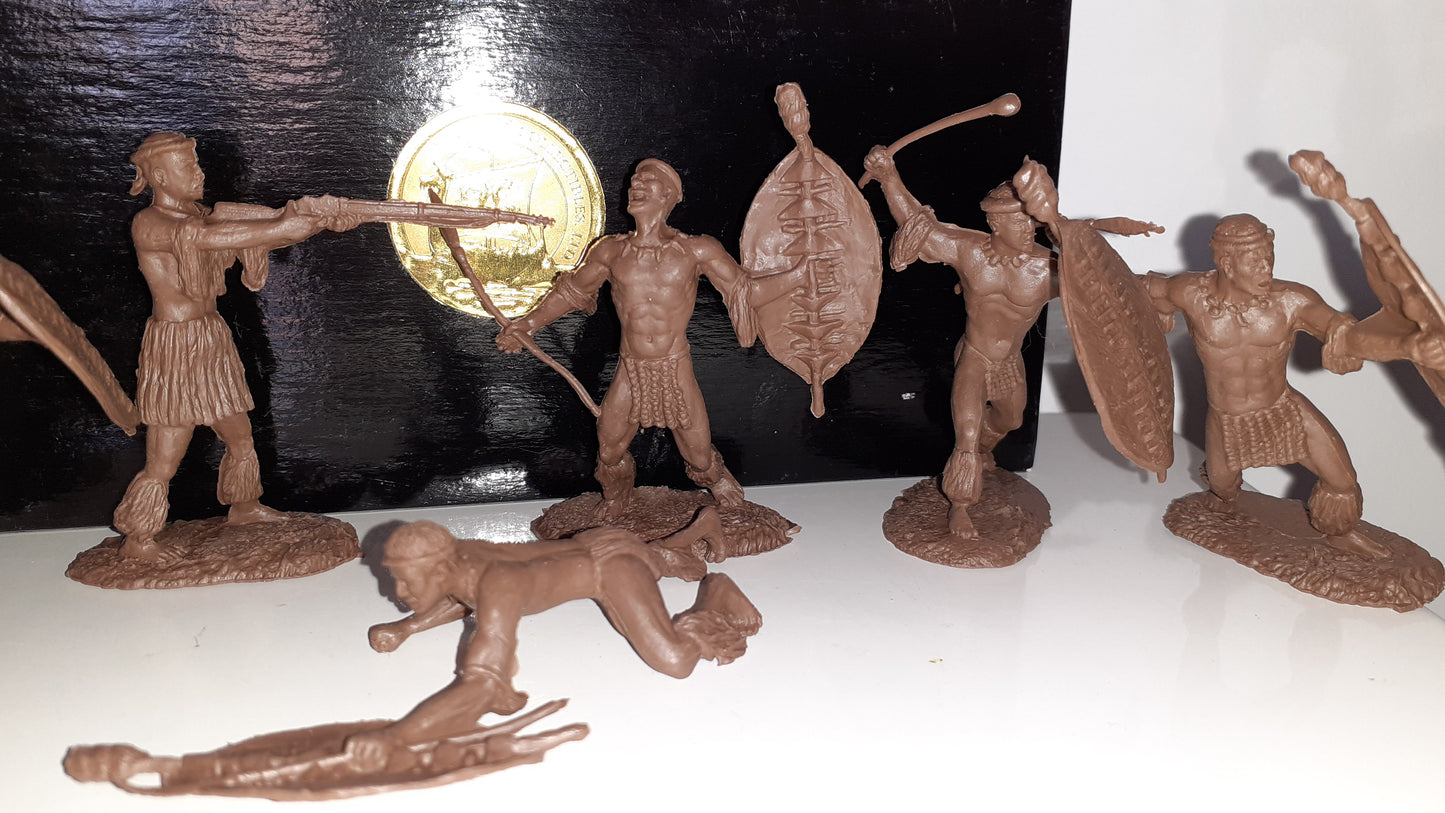 conte plastic Zulus 2001 16 Figures Set 1 Boxed 1:32 S8