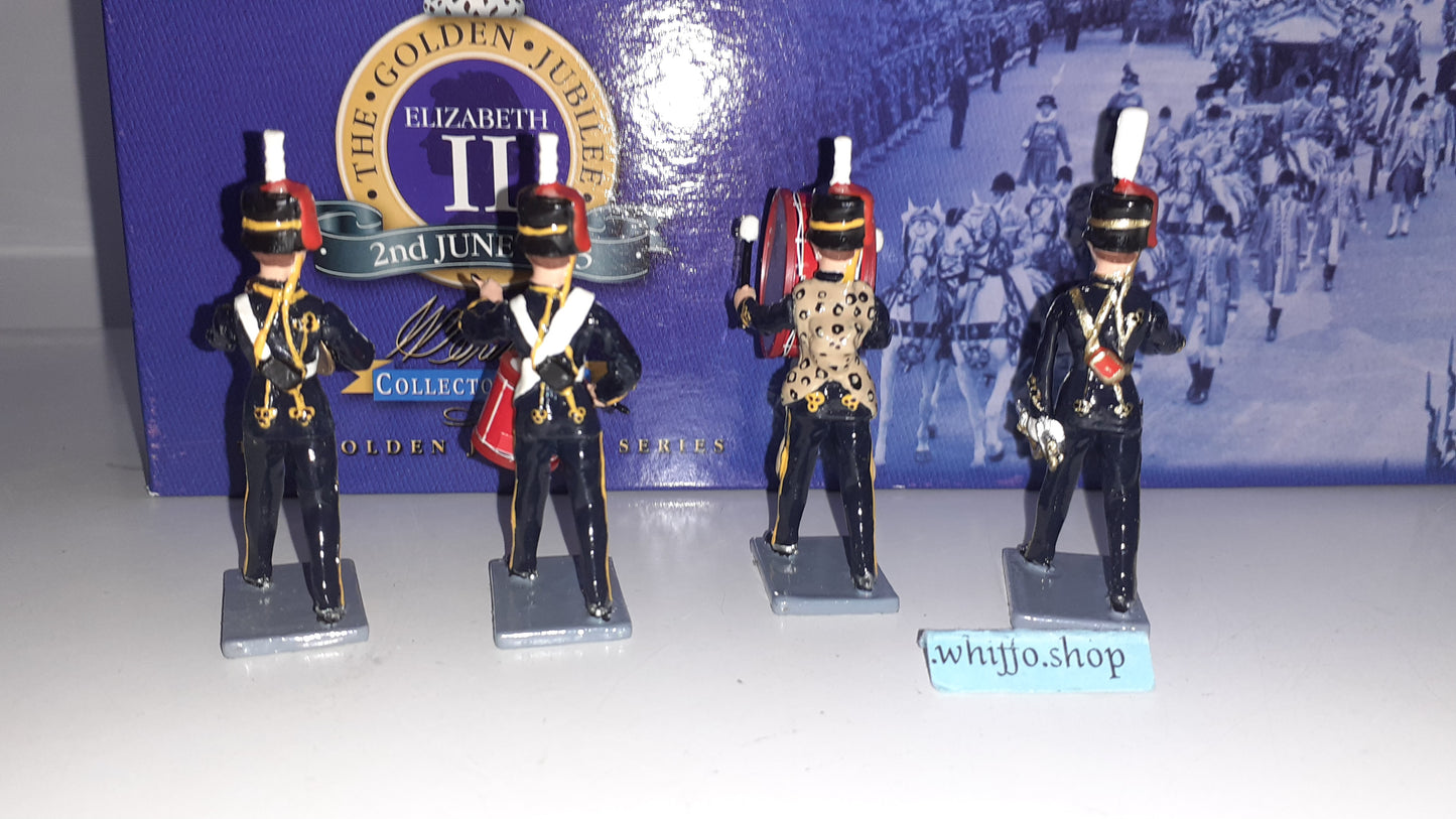 Britains 40264 Queen Elizabeth 7th Hussars Band 2001 1:32 metal boxed Set 1 S523