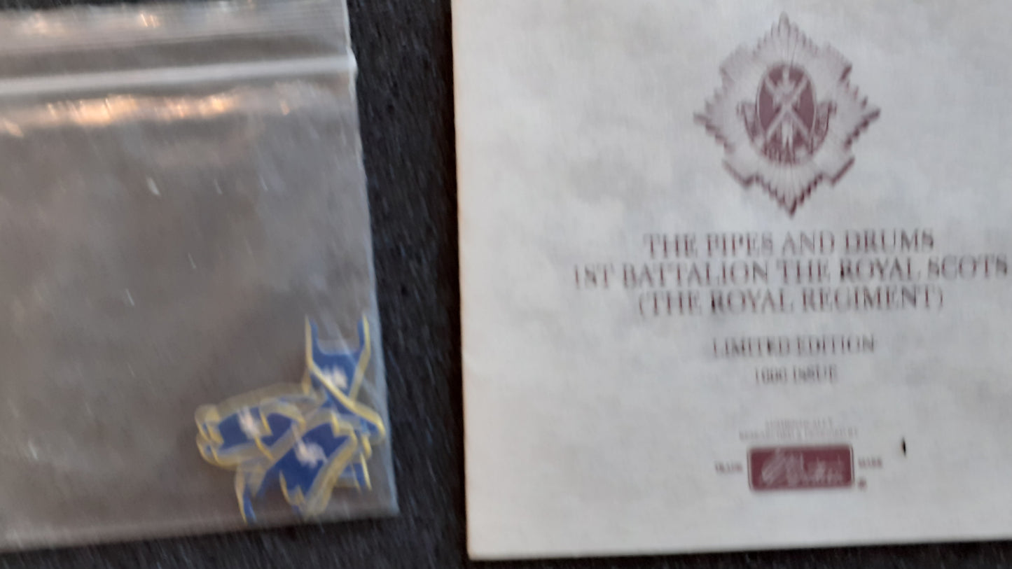 Britains 41150 2005 Limited edition Pipes Drums Royal Scots boxed 1:32