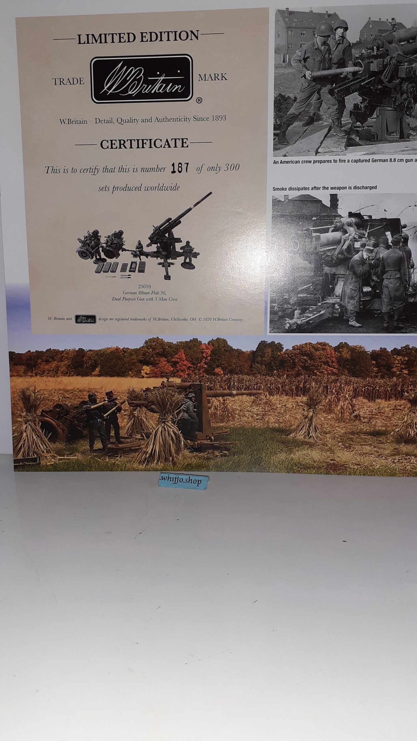Britains 25059 German 88mm Flak Anti Tank Gun 3 Crew WW2 Sz108 300 Made 2020