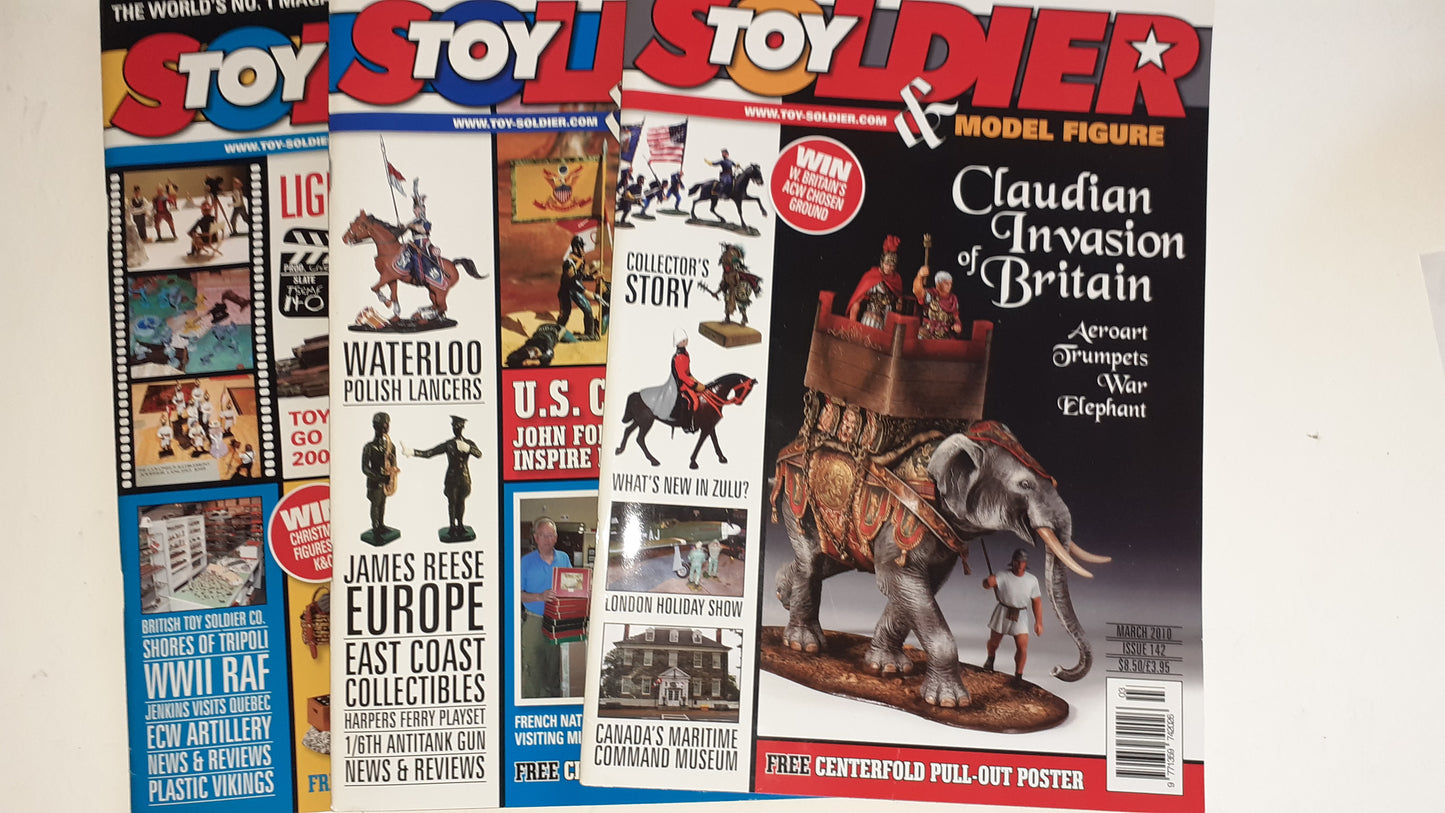 King and country Toy Soldier Magazine 3 Mags 2010 Mar Feb Jan 140 141 142 S7