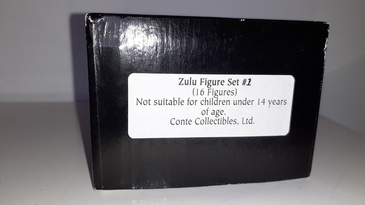conte plastic Zulus 2001 16 Figures Set 1 Boxed 1:32 S8
