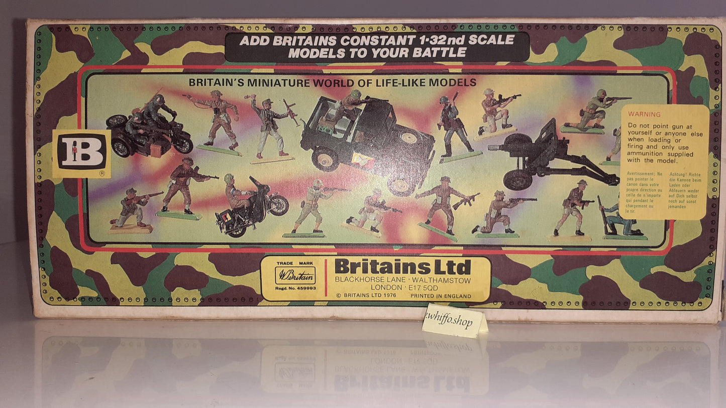 Britains deetail 9788 Ww2 Kubelwagen Field Gun Boxed 1978 Made England 1:32 S1