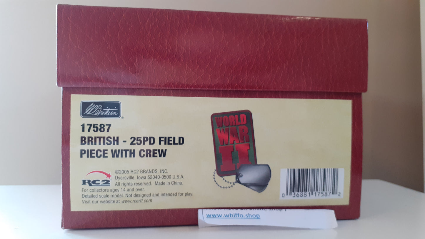 Britains 17587 2005 ww2 British 25pd Field Gun Artillery boxed 1:32 Wdb