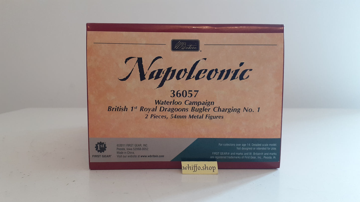 Britains 36057 Napoleonic Waterloo 1st Royal Dragoons bugler Charging boxed S8