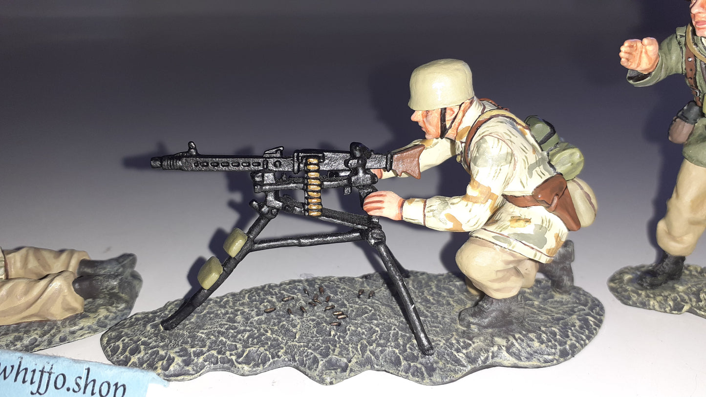 King and country 2002 ww2 German Afrika Korps Fallschirmjager Mg 1:30 Ak13 S154