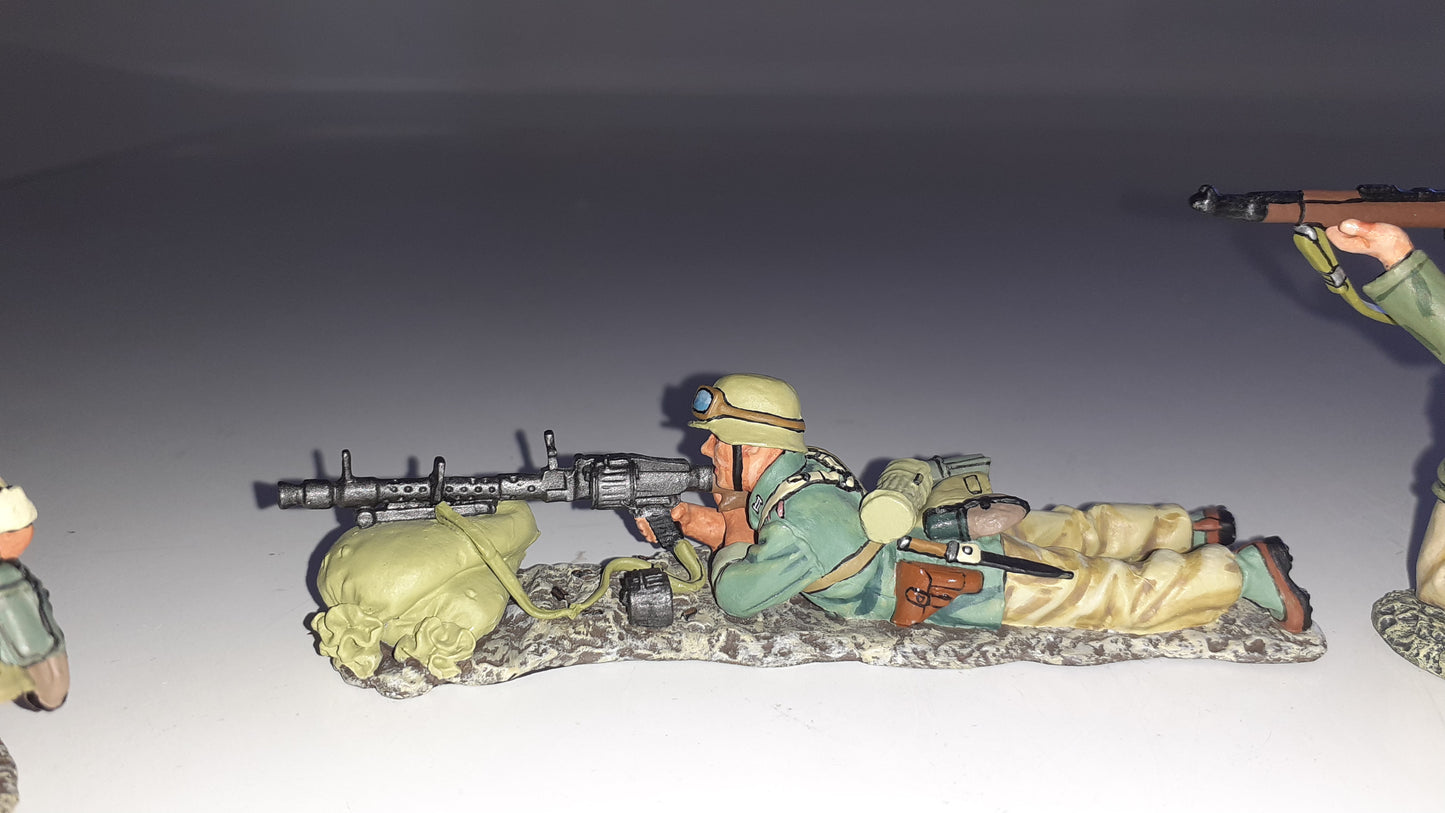 King and country 2002 ww2 German Afrika Korps Fallschirmjager Mg 1:30 Ak21 S172