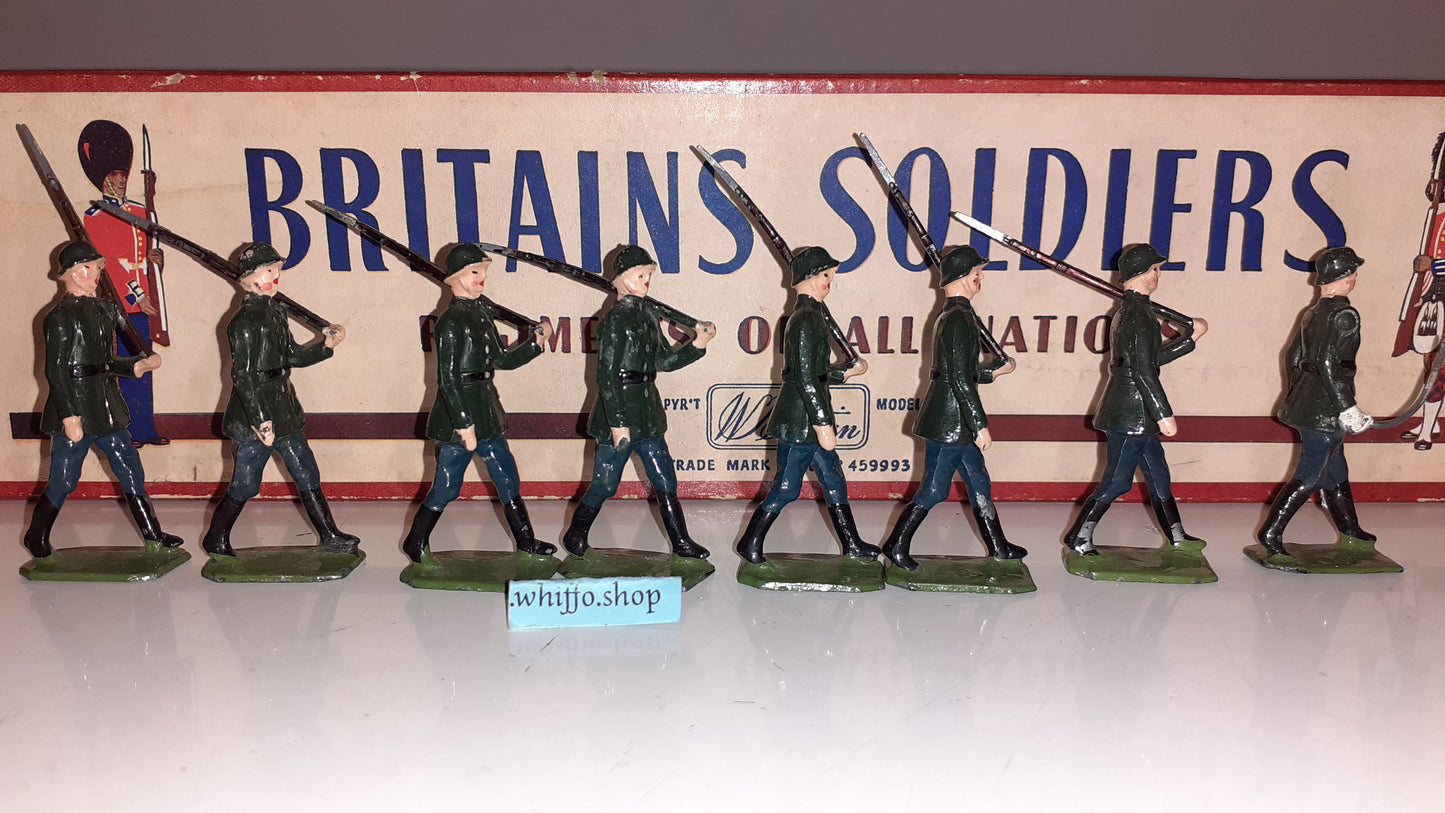 Britains Set 432 German Infantry Marching Ww1 Ww2 Boxed 1950s 1:32 S7