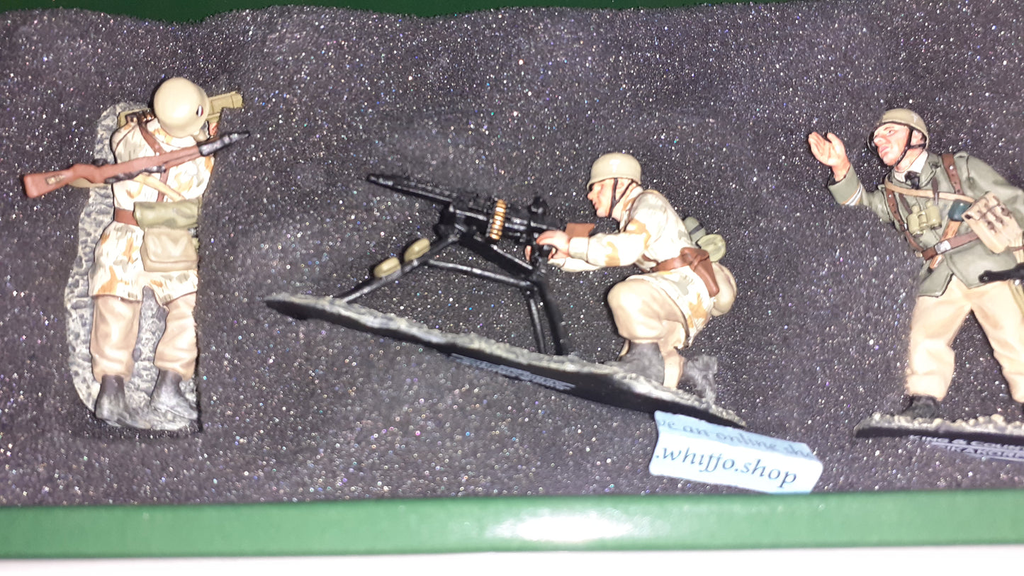 King and country 2002 ww2 German Afrika Korps Fallschirmjager Mg 1:30 Ak13 S154