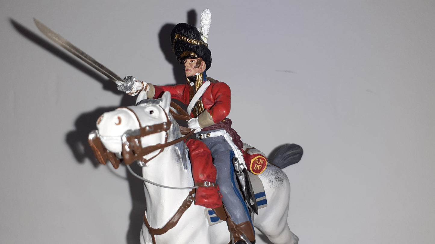 Britains 36065 Napoleonic Waterloo Scots Grey Officer Charging boxed S8