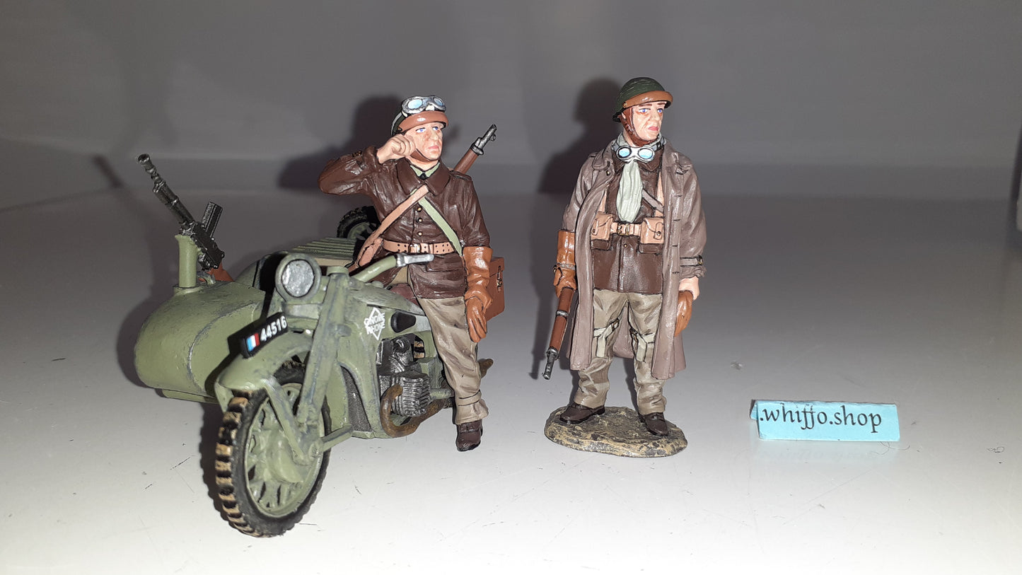 King and country ww2 Fob45 French Motorcycle Combo 2 Poilu boxed Wdb1